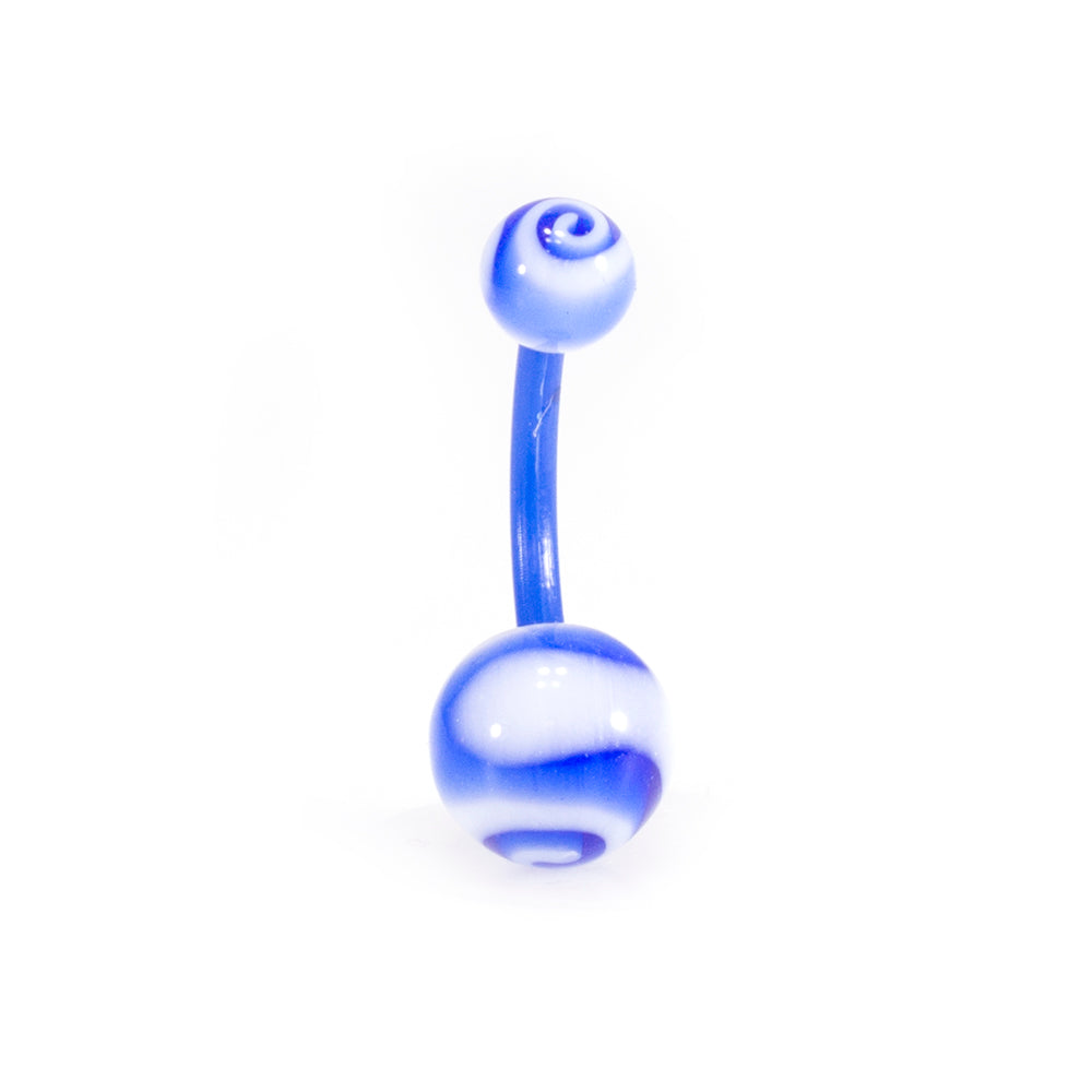 Surgical Steel & Acrylic 14G CZ & Flexi Belly Rings Vibrant - 6 Pack