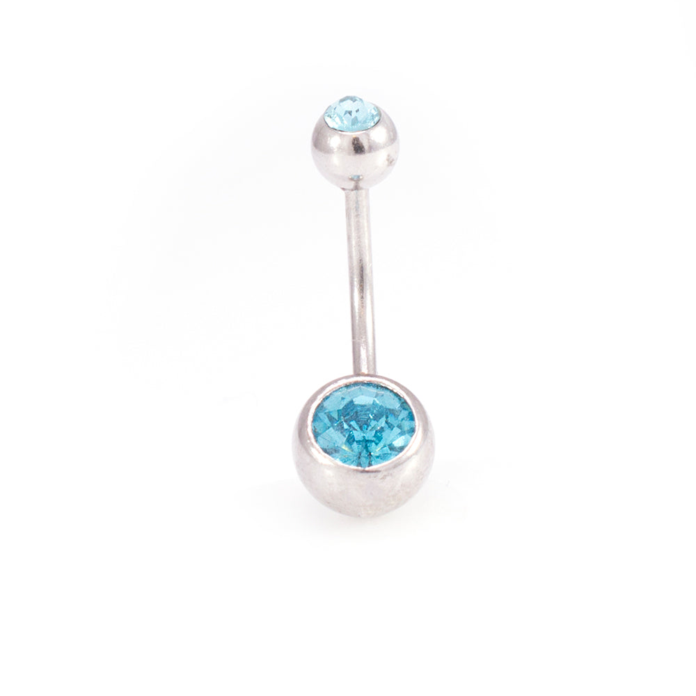 Surgical Steel & Acrylic 14G CZ & Flexi Belly Rings Vibrant - 6 Pack