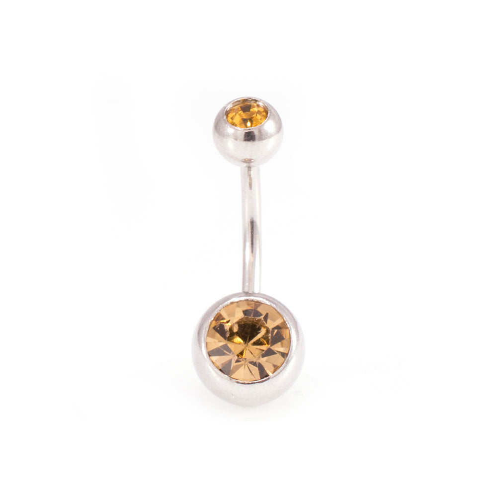 Surgical Steel & Acrylic 14G CZ & Flexi Belly Rings Vibrant - 6 Pack