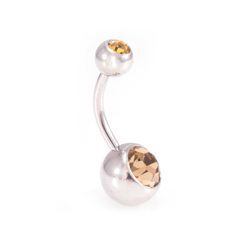 Surgical Steel & Acrylic 14G CZ & Flexi Belly Rings Vibrant - 6 Pack