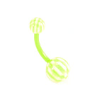 Surgical Steel & Acrylic 14G CZ & Flexi Belly Rings Neon - 6 Pack