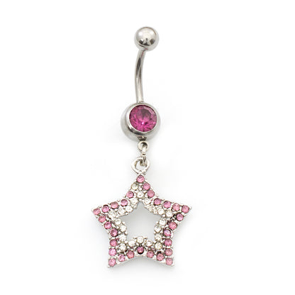 Surgical Steel 14 Gauge Belly Rings with CZ Star Dangle - 2 Pack - photo 8