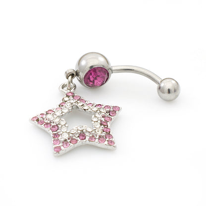 Surgical Steel 14 Gauge Belly Rings with CZ Star Dangle - 2 Pack - photo 9