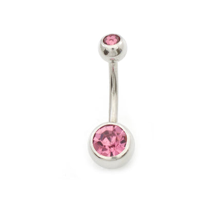 Surgical Steel 14 Gauge Belly Rings with CZ Star Dangle - 2 Pack - photo 3