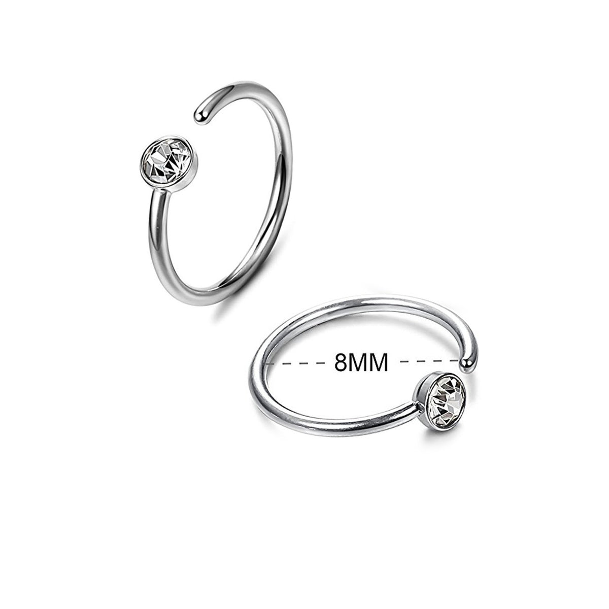 Surgical Steel Nose Ring Stud 20 Gauge Basic's Assortment Kit - Pair - Kruelty - Photo 7