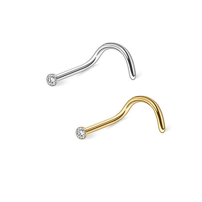 Surgical Steel Nose Ring Stud 20 Gauge Basic's Assortment Kit - Pair