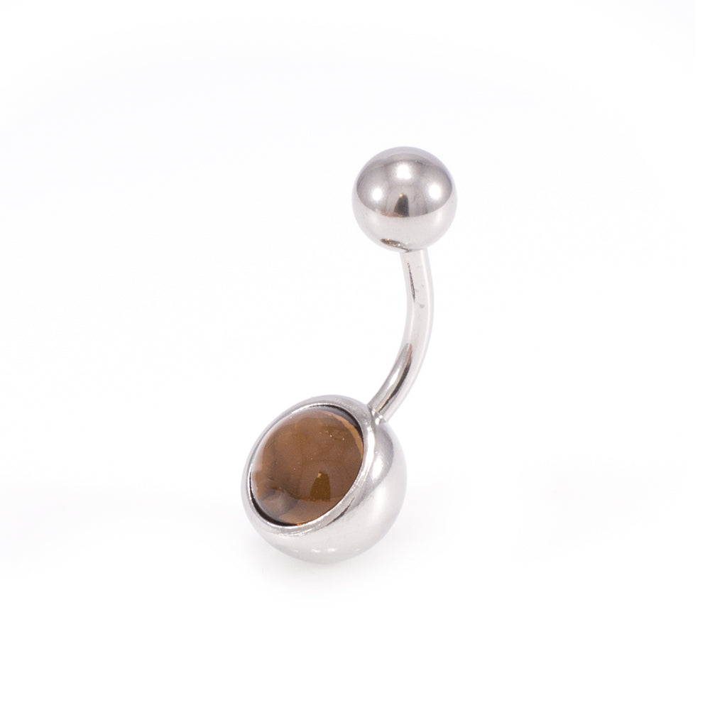 Surgical Steel 14 Gauge Jeweled Belly Button Rings - Pair