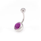 Surgical Steel 14 Gauge Jeweled Belly Button Rings - Pair
