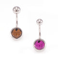 Surgical Steel 14 Gauge Jeweled Belly Button Rings - Pair