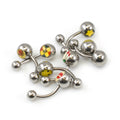 Surgical Steel 14 Gauge Belly Rings Assorted Icon Designs - 8 Pack