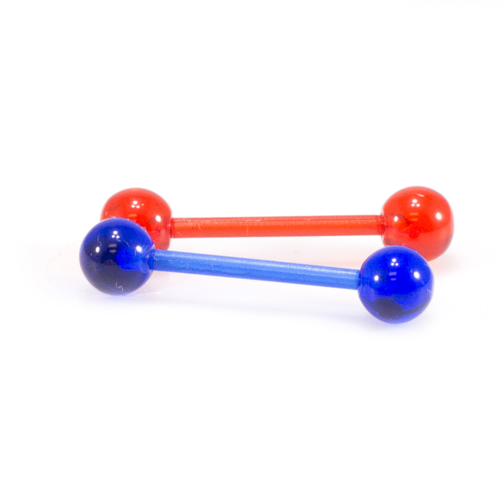 Acrylic 14 Gauge Tongue Barbells Unique Ball Design - Pair