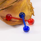 Acrylic 14 Gauge Tongue Barbells Unique Ball Design - Pair