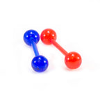 Acrylic 14 Gauge Tongue Barbells Unique Ball Design - Pair
