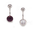 Surgical Steel 14 Gauge Belly Button Rings with Jewels - Pair