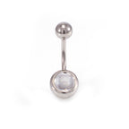 Surgical Steel 14 Gauge Belly Button Rings with Jewels - Pair