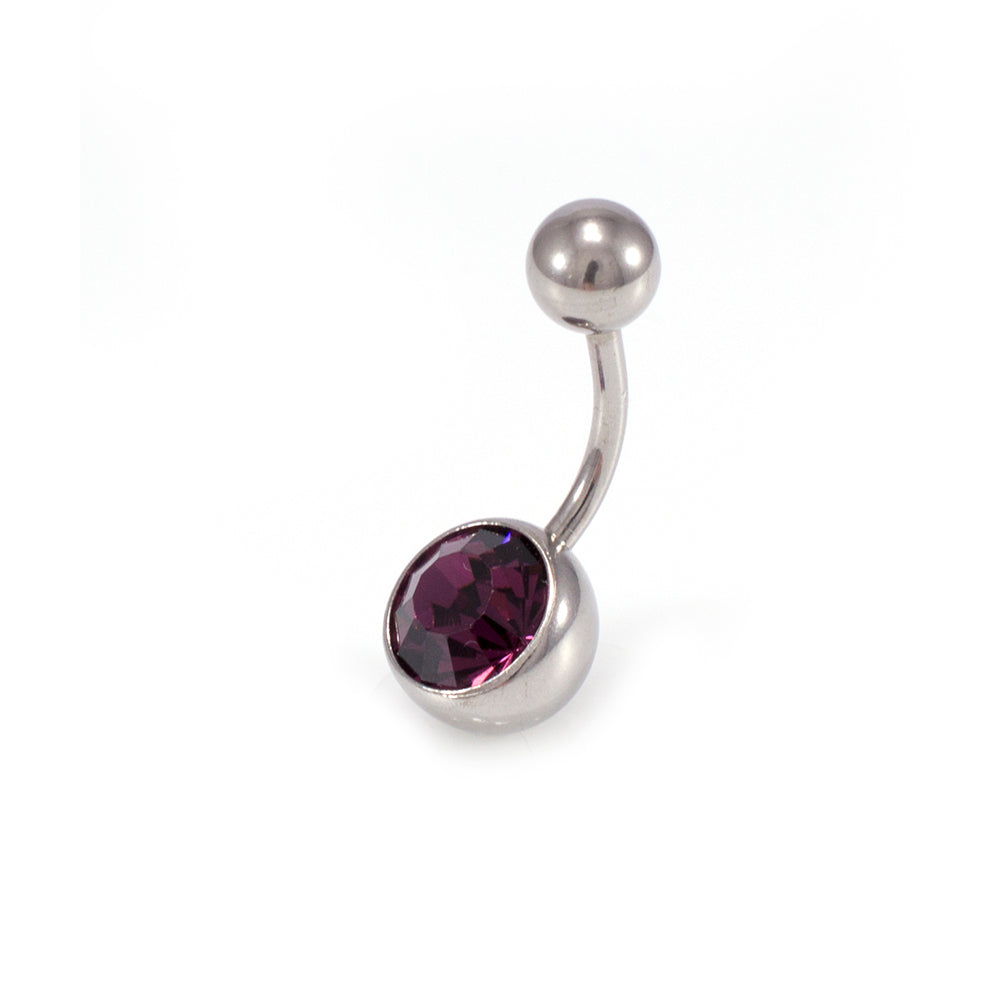 Surgical Steel 14 Gauge Belly Button Rings with Jewels - Pair