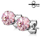 Surgical Steel Earring Stud 20 Gauge Round CZ Gem - Kruelty - Photo 7