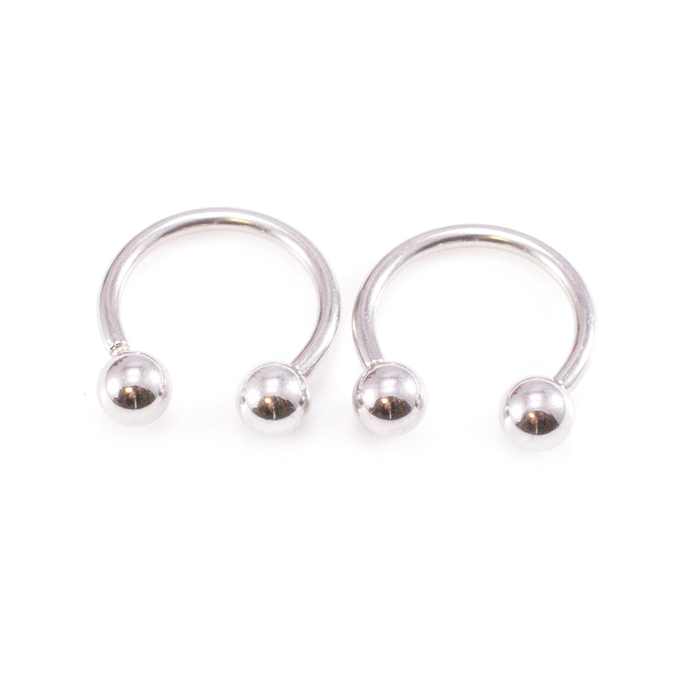 Surgical Steel 14 Gauge Horseshoe, Captive & Labret Set - 10 Pack