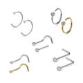 Surgical Steel 20 Gauge Bezel CZ Nose Studs - Pair