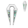 Surgical Steel Ear Weight Hanger Plug 00 Gauge Abalone Keyhole - Pair - Kruelty
