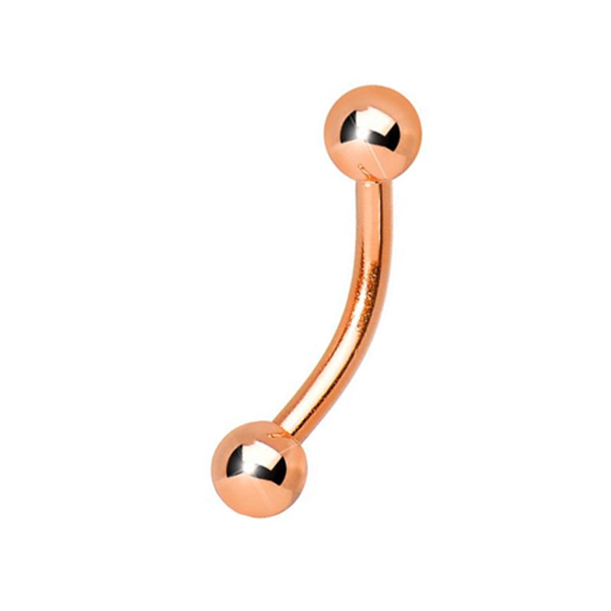 Surgical Steel Rose Gold Eyebrow Ring Curved Barbell 16 Gauge - Pair - Kruelty - Photo 4