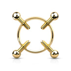 Surgical Steel Non- Adjustable Nipple Ring Clamp & 4 Screws - Pair - Kruelty - Photo 4