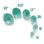 Double Flared Pyrex Glass Plug Ear 2 to 7/8 Gauge & Green Alien - Pair - Kruelty - Photo 7
