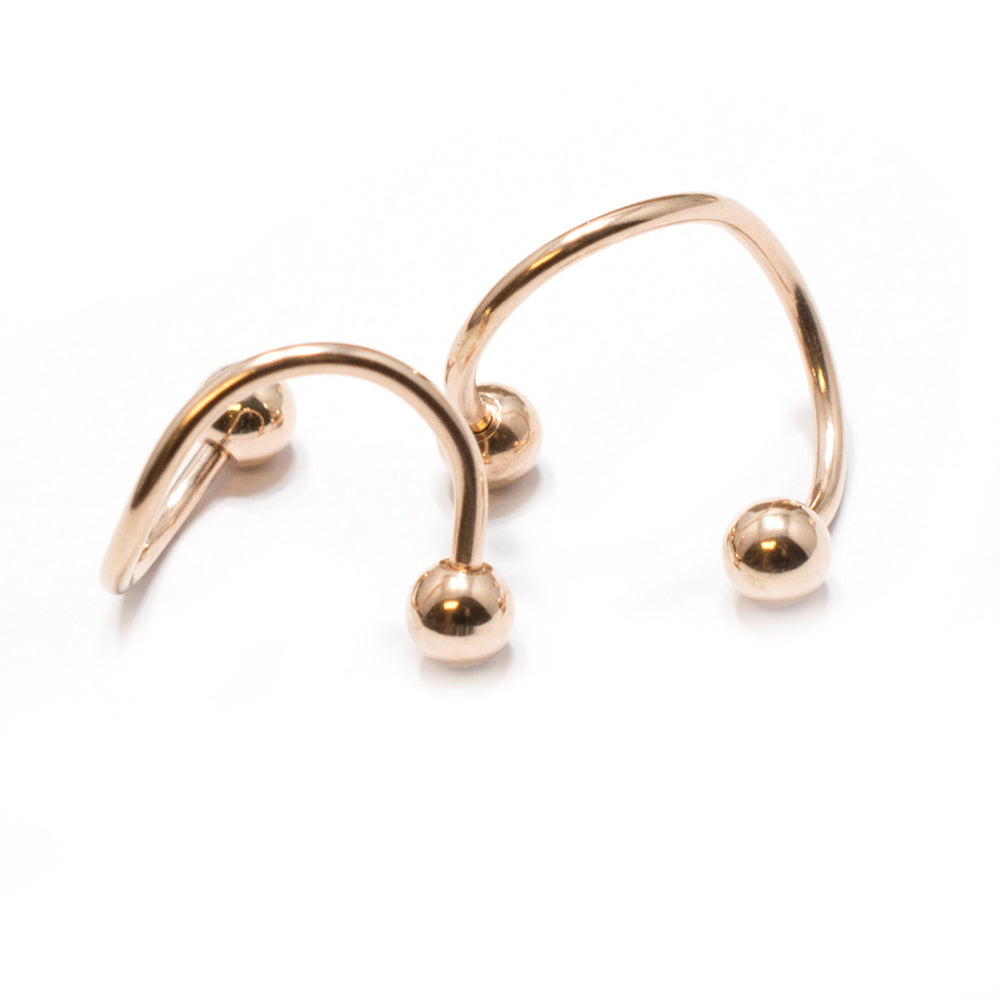 Surgical Steel 16 Gauge Rose Gold IP Twister Rings - Pair - photo 2
