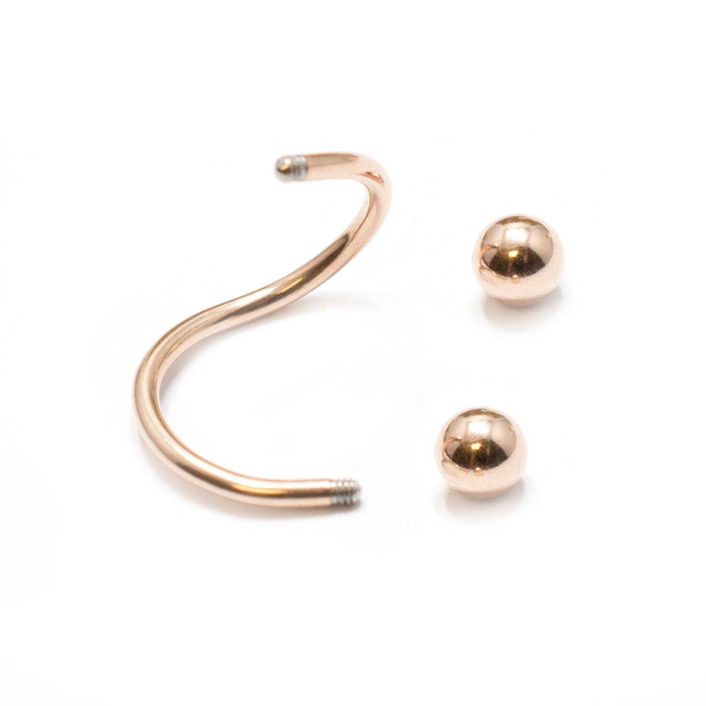 Surgical Steel 16 Gauge Rose Gold IP Twister Rings - Pair - photo 3