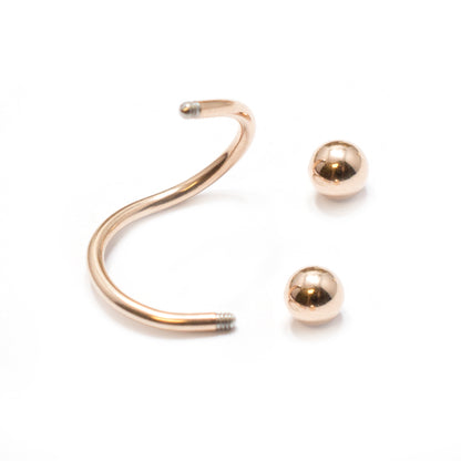 Surgical Steel 16 Gauge Rose Gold IP Twister Rings - Pair - photo 3