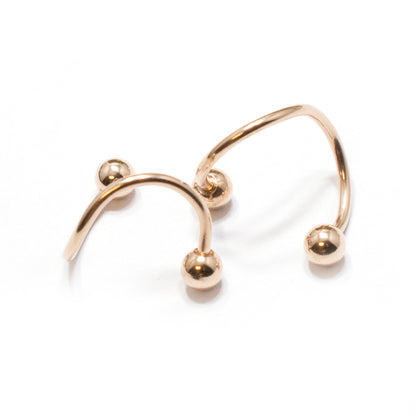 Surgical Steel 16 Gauge Rose Gold IP Twister Rings - Pair