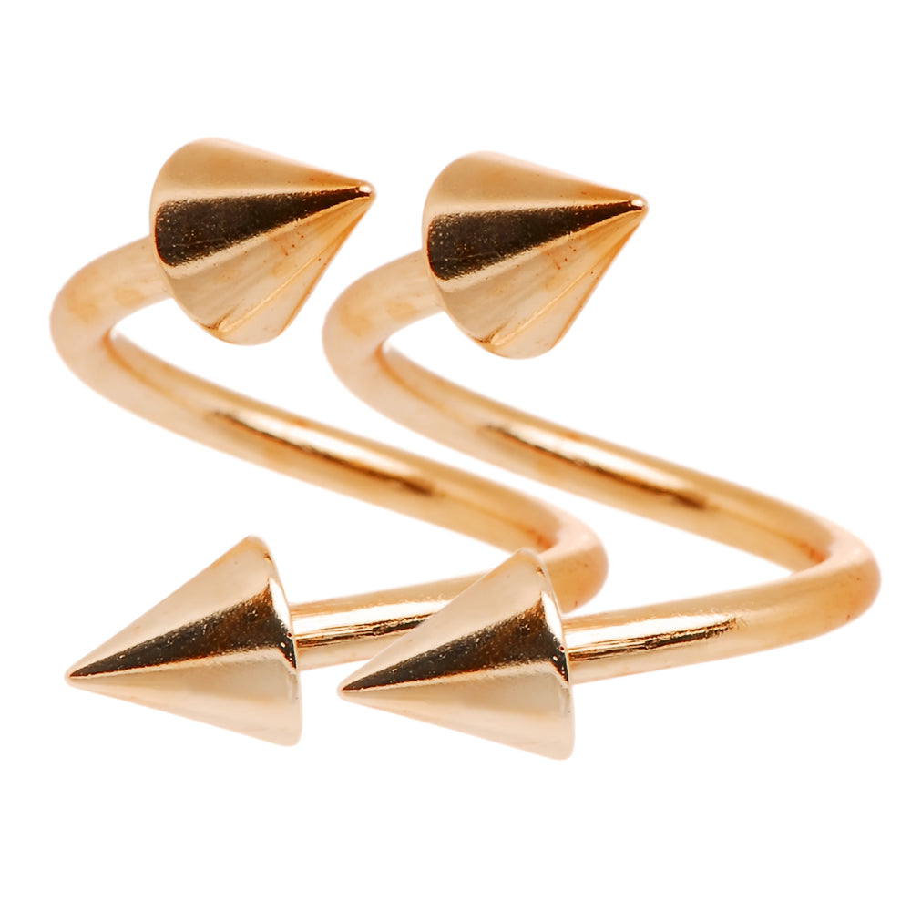 Surgical Steel 16 Gauge Rose Gold IP Twister Barbell - Pair