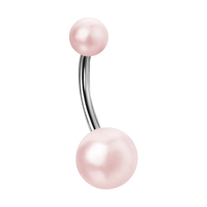 Surgical Steel 14 Gauge Belly Ring with Pearl - photo 9