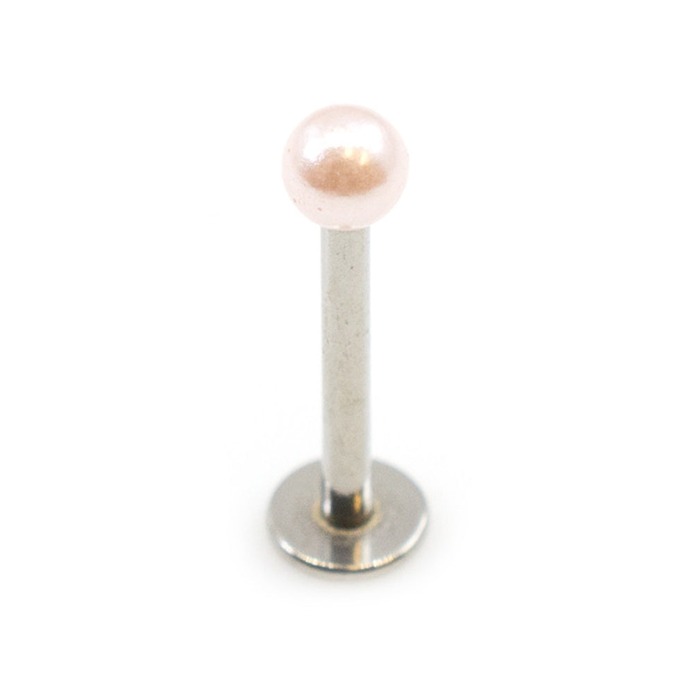 Surgical Steel 16 Gauge Labret Stud with Synthetic Pearl - photo 3