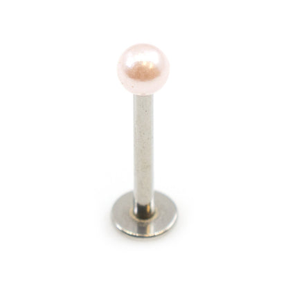 Surgical Steel 16 Gauge Labret Stud with Synthetic Pearl - photo 3