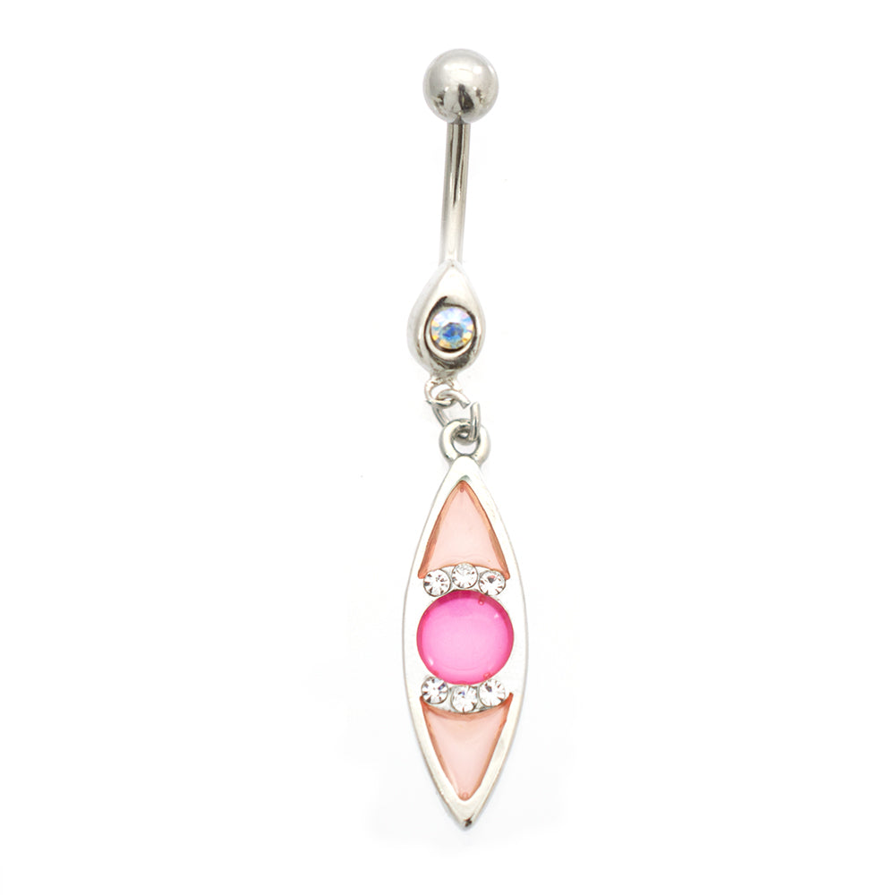 Surgical Steel 14 Gauge Luxe Modz Pastel Blue Eye Dangle Belly Ring - photo 5