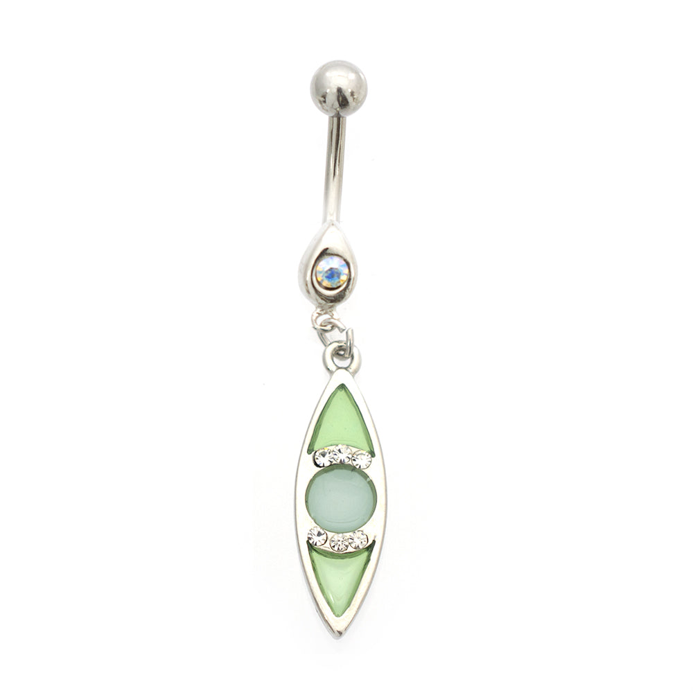 Surgical Steel 14 Gauge Luxe Modz Pastel Blue Eye Dangle Belly Ring - photo 6