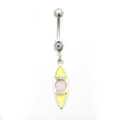 Surgical Steel 14 Gauge Luxe Modz Pastel Blue Eye Dangle Belly Ring - photo 8