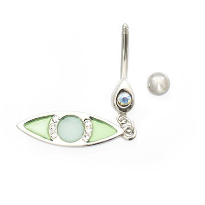 Surgical Steel 14 Gauge Luxe Modz Pastel Blue Eye Dangle Belly Ring - photo 3
