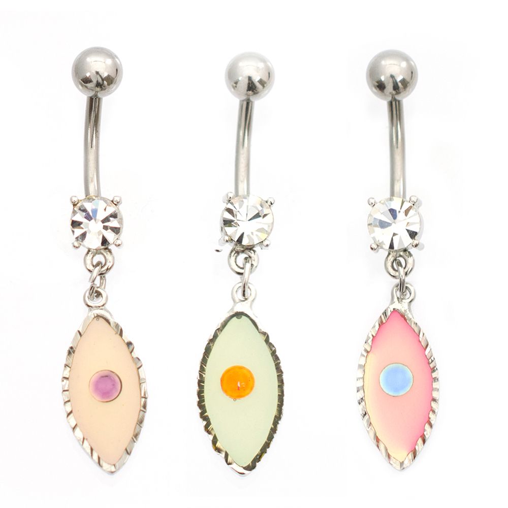 Surgical Steel 14 Gauge Luxe Modz Pastel Dangle Eye Belly Ring