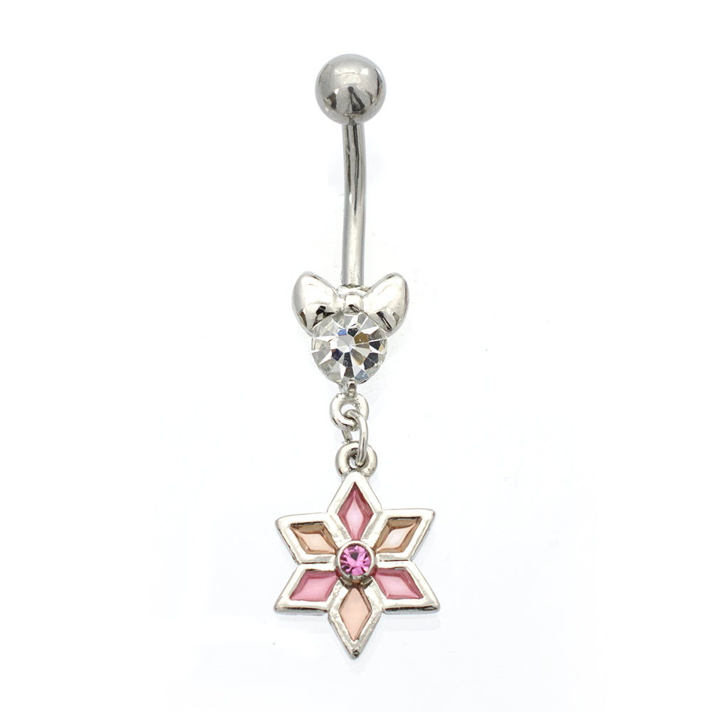Luxe Modz Surgical Steel Belly Ring with Pastel Flower Dangle - photo 5