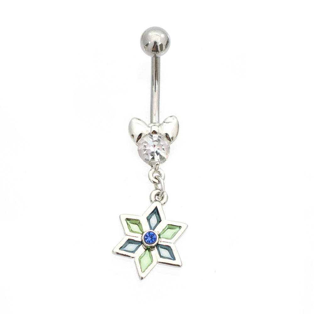 Luxe Modz Surgical Steel Belly Ring with Pastel Flower Dangle - photo 6