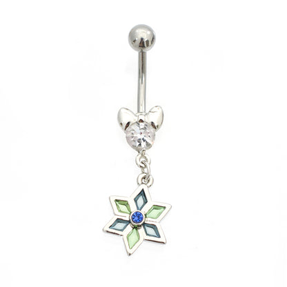 Luxe Modz Surgical Steel Belly Ring with Pastel Flower Dangle - photo 6