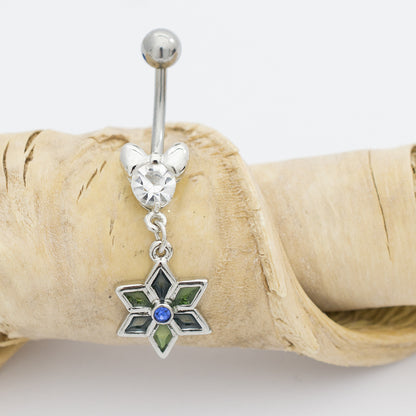 Luxe Modz Surgical Steel Belly Ring with Pastel Flower Dangle - photo 7