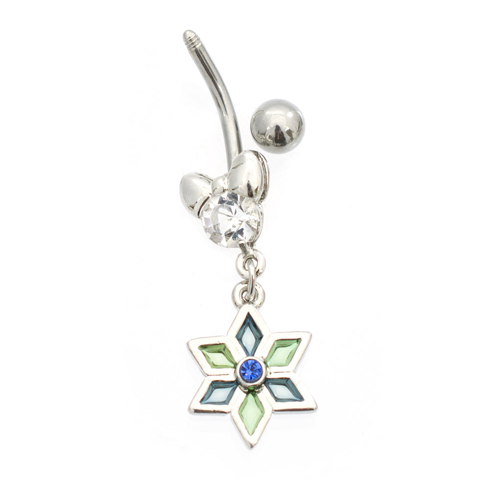 Luxe Modz Surgical Steel Belly Ring with Pastel Flower Dangle - photo 3