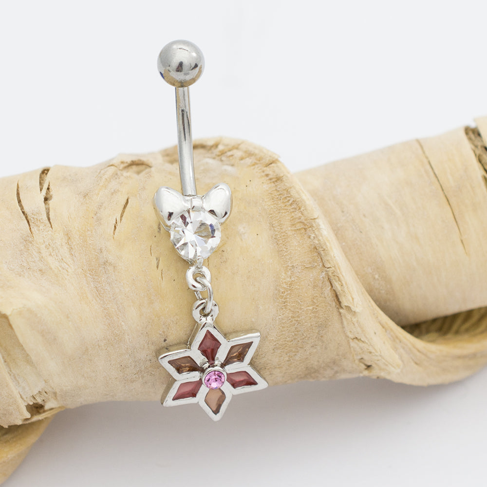 Luxe Modz Surgical Steel Belly Ring with Pastel Flower Dangle - photo 4