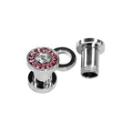 Surgical Steel 6 to 2 Gauge Star CZ Screw Fit Ear Tunnels - Pair