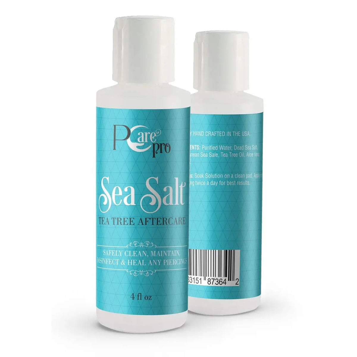 pCare Pro Sea Salt Tea Tree Aftercare Solution - 4 Oz. Bottle - Kruelty