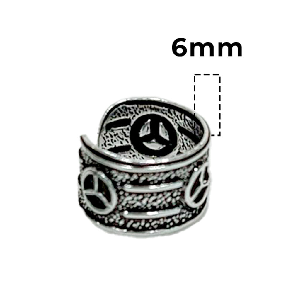 Sterling Silver Adjustable Peace Sign Ear Cuff 6mm - photo 5