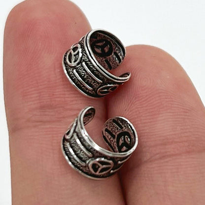 Sterling Silver Adjustable Peace Sign Ear Cuff 6mm - photo 6